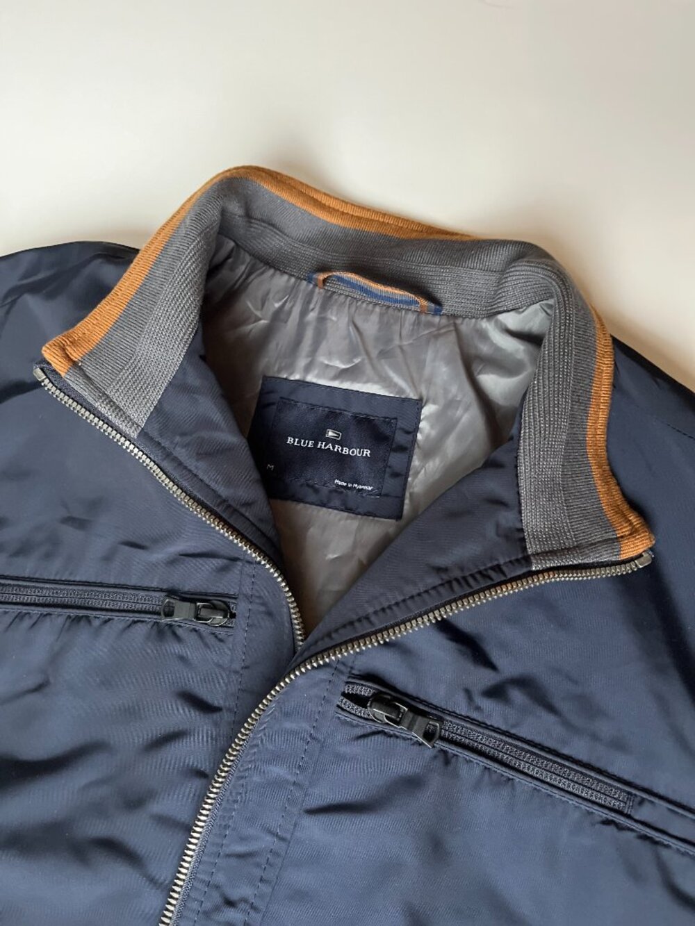 Bomber Jacket Mens M Blue Streetwear Blue Harbor M&S